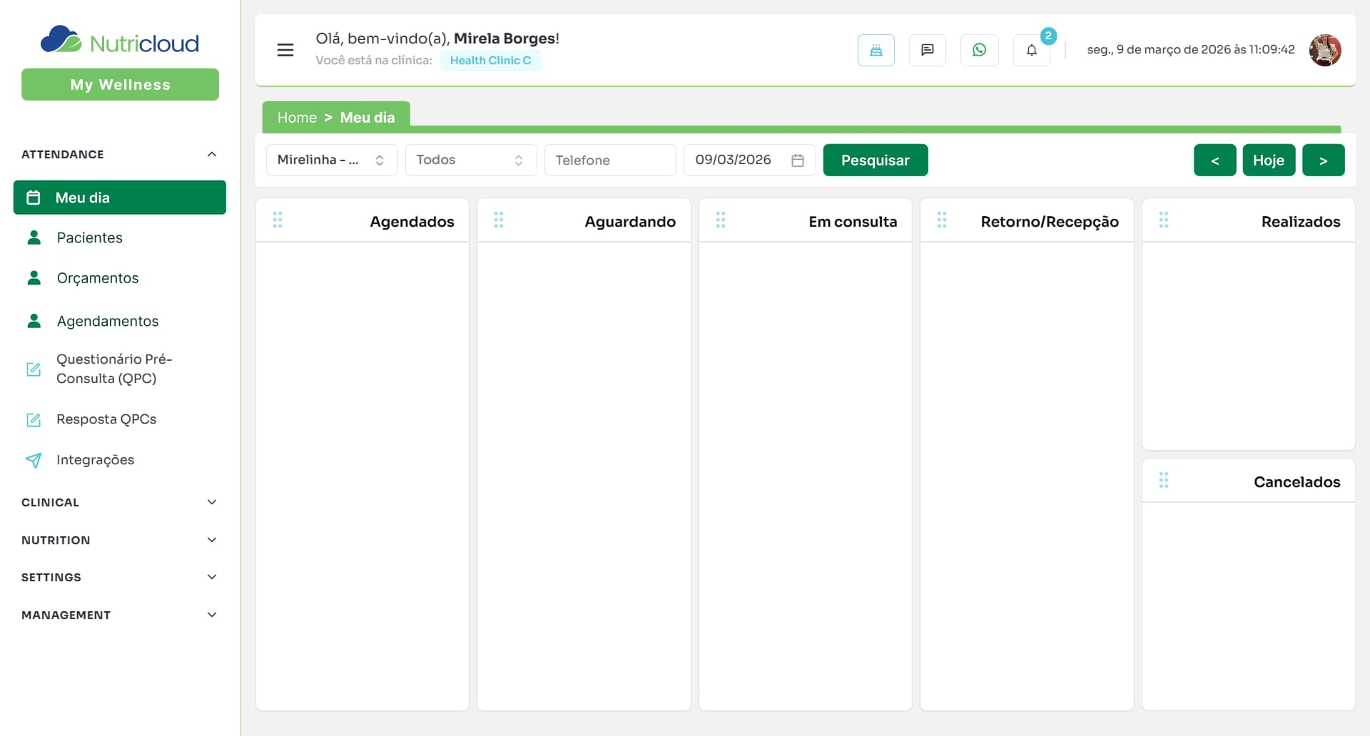 Plano alimentar gerado pela IA da NutriCloud